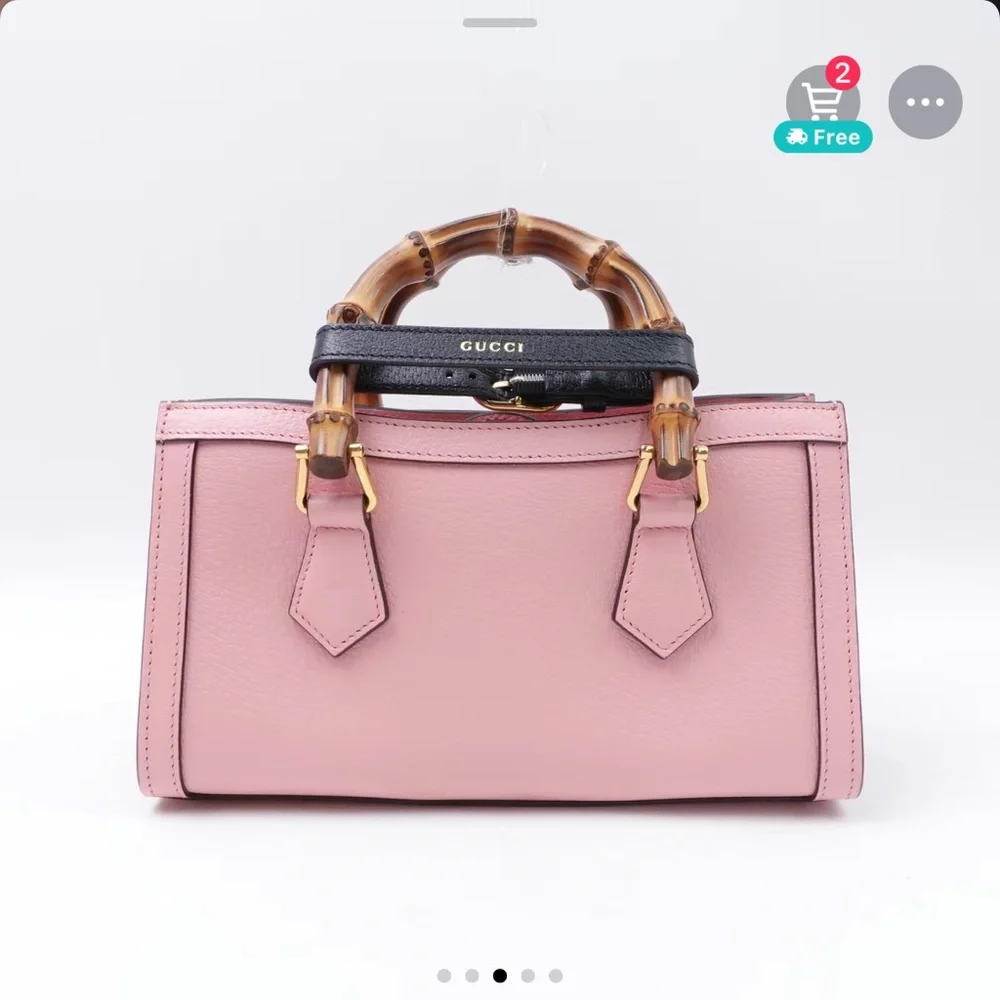 Gucci Pink Bamboo Handle Bag - Picture 3 of 12
